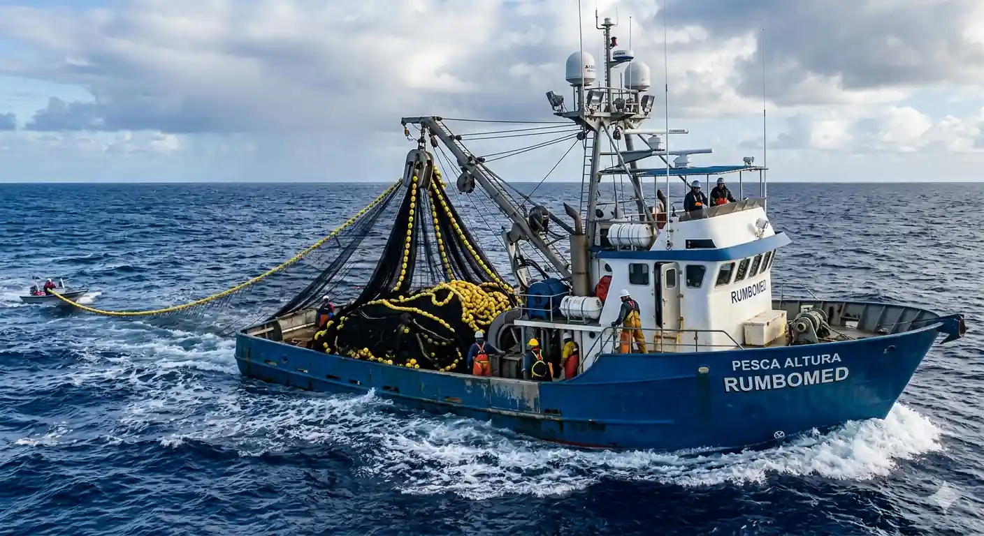 Embarcación de pesca de media altura en alta mar
