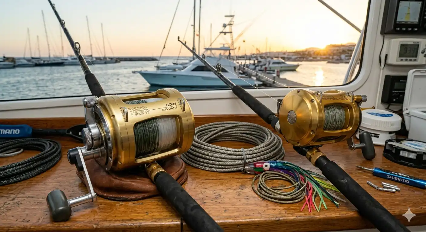 Trolling multiplier reel for tuna fishing