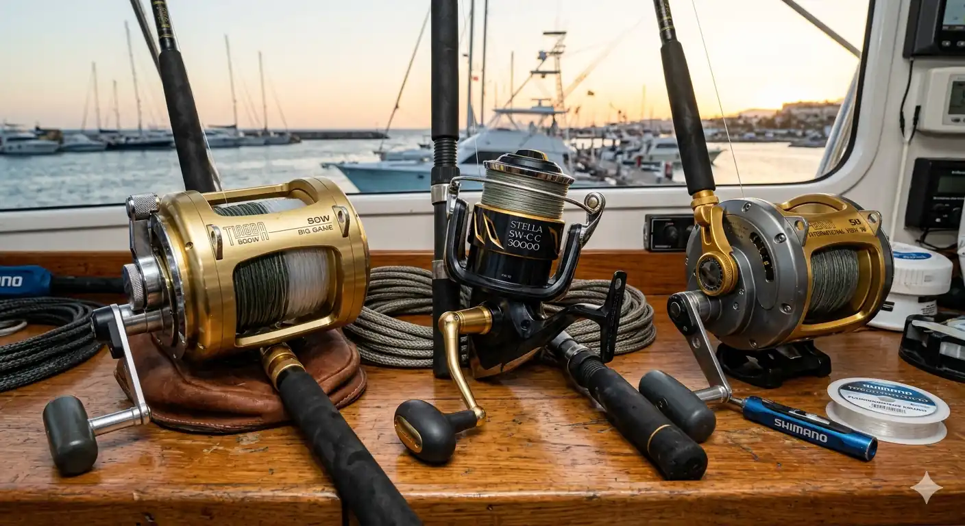 Big game fishing reels for tuna on the Costa del Sol