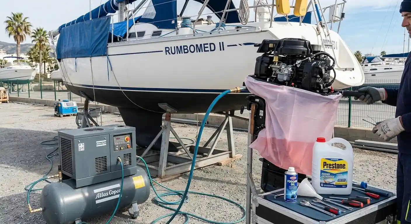Mantenimiento y revisión de motor marino