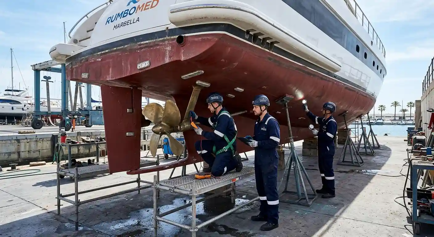 Mantenimiento correctivo y varada de un barco en el astillero