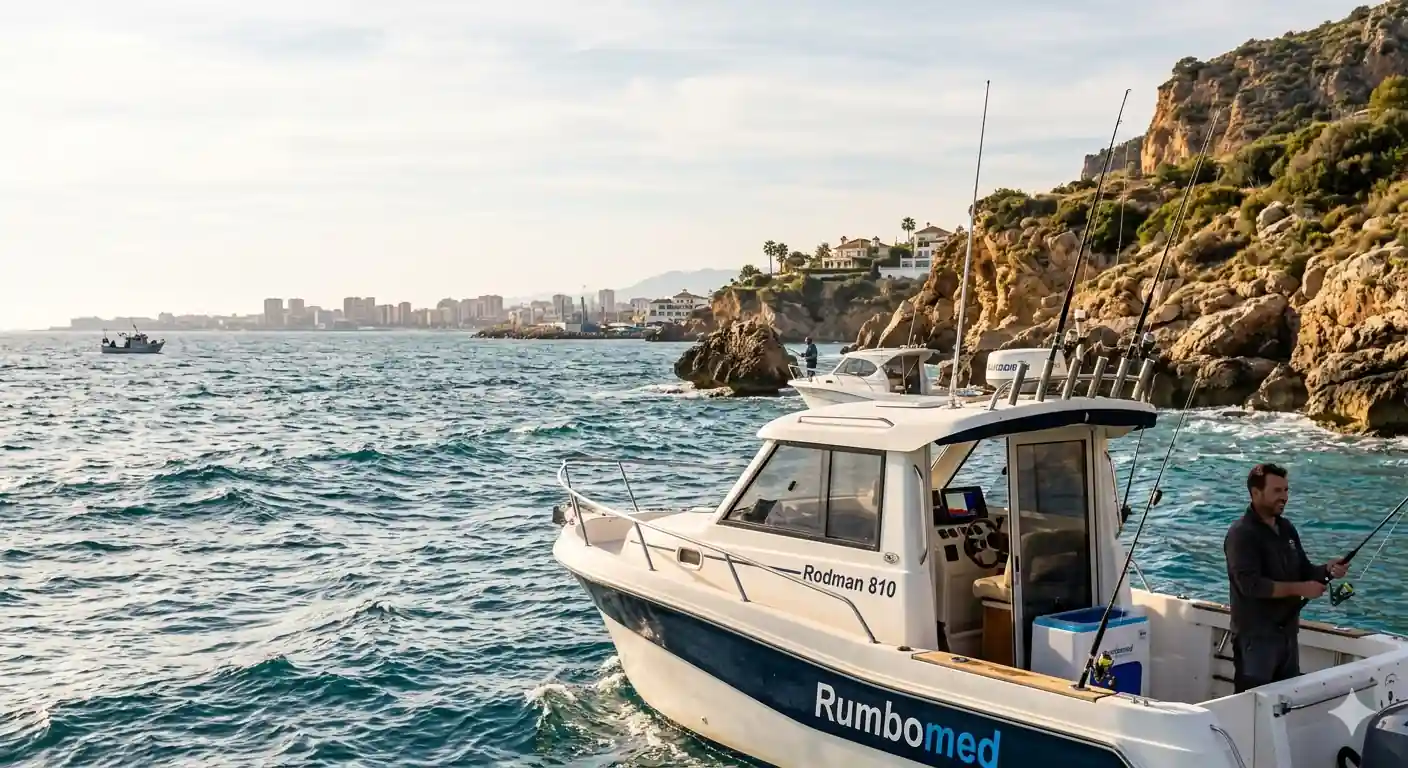 Vista del litoral de la Costa del Sol desde un barco de pesca