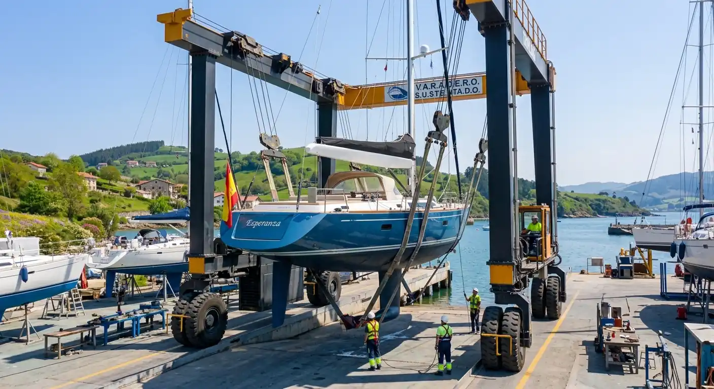 Boat maintenance and antifouling application in the shipyard