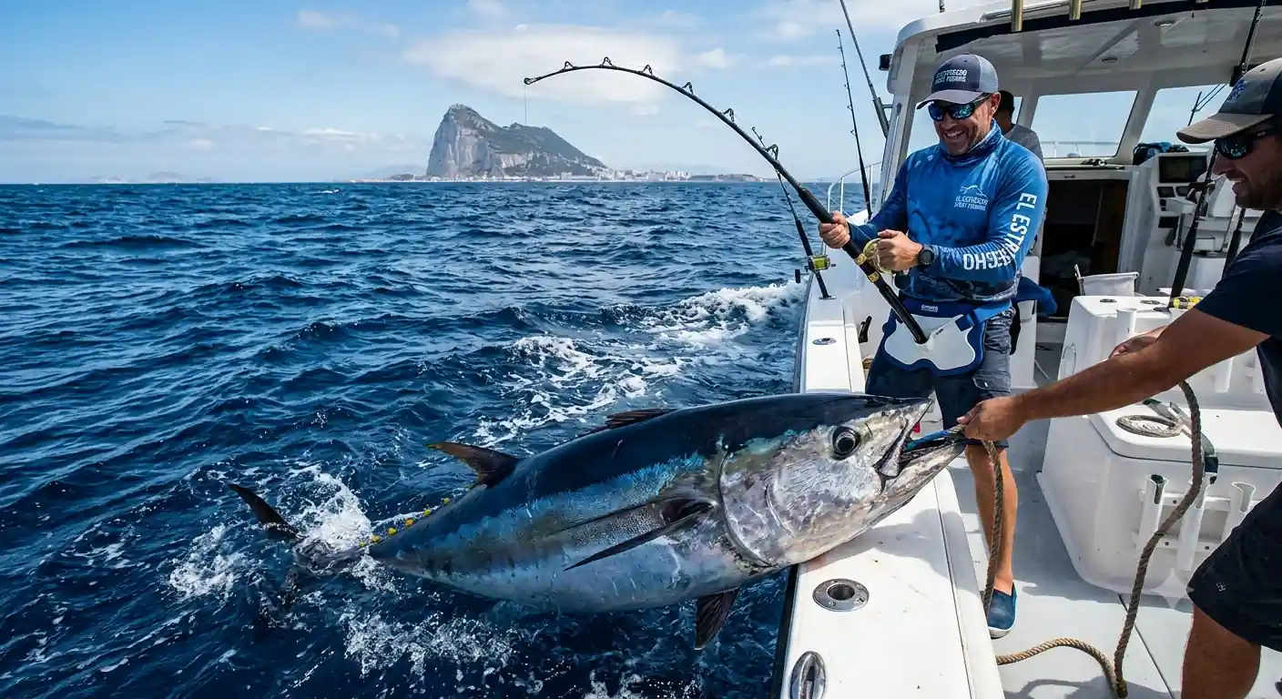 Bluefin tuna swimming in the waters of the Strait of Gibraltar